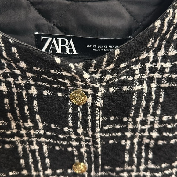 ZARA Tweed Quilted Lady Jacket - Picture 4 of 9